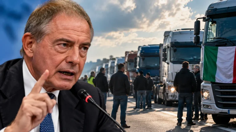 Il Ministro Urso minaccia con il carcere i camionisti che scioperano